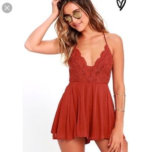 Lulus Rust Backless Romper